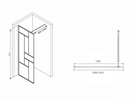 Душевая перегородка ABBER Immer Offen AG63120B