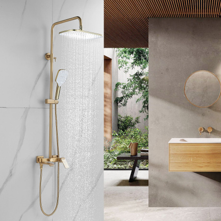 Душевая система Shevanik S4136G, золотой сатин