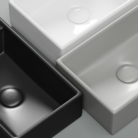 Умывальник Ceramicanova подвесной прямоугольный (чаша слева, отверстие под смеситель справа) Element 407x217x100