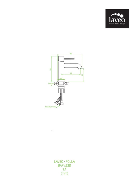 Смеситель для раковины Laveo Pola BAP_822D розовое золото