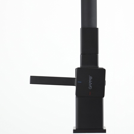 Смеситель для кухни с гибким изливом и подключением фильтра GAPPO G4395-36, черный