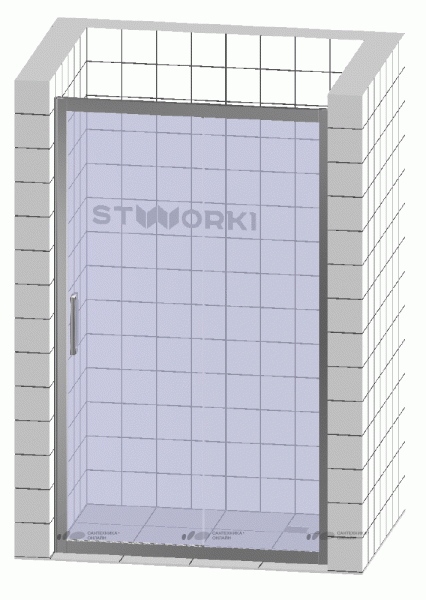 Душевая дверь в нишу STWORKI Стокгольм 90 см профиль черный матовый, стекло матовое
