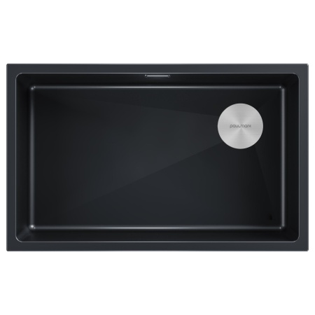 Мойка LUMI 74UNI-SKEW, IT-GRANIT, LU74SK-BLM, черный, 740х440, Paulmark