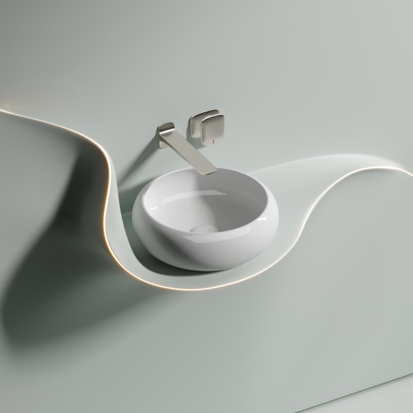 Умывальник Ceramicanova чаша накладная овальная (цвет Белый Матовый) Element 600x380x138мм