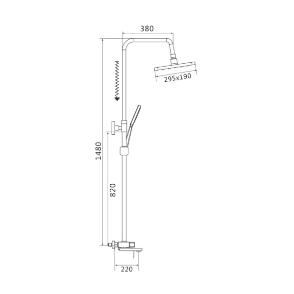 Душевая система Shevanik S8236, хром