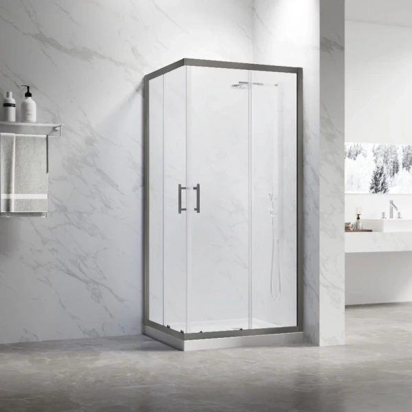 Душевой угол Veconi Rovigo RV-27GM, 1200x900x1900, оружейная сталь, прозрачное стекло
