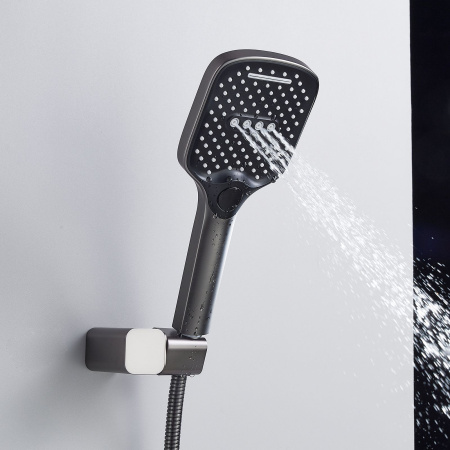 Душевая система встраиваемая Shevanik S4035T, оружейная сталь