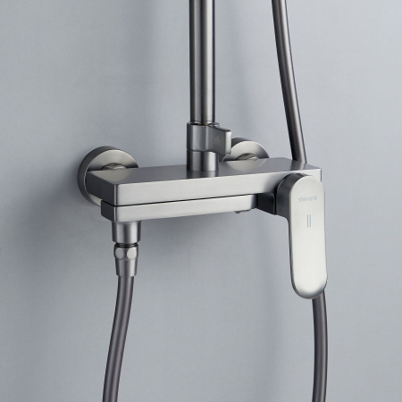 Душевая система Shevanik S4536T, оружейная сталь