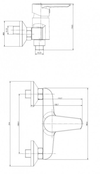 Смеситель для душа Cersanit VERO однорычажный, 63062