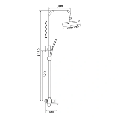 Душевая стойка со смесителем Shevanik S9036H