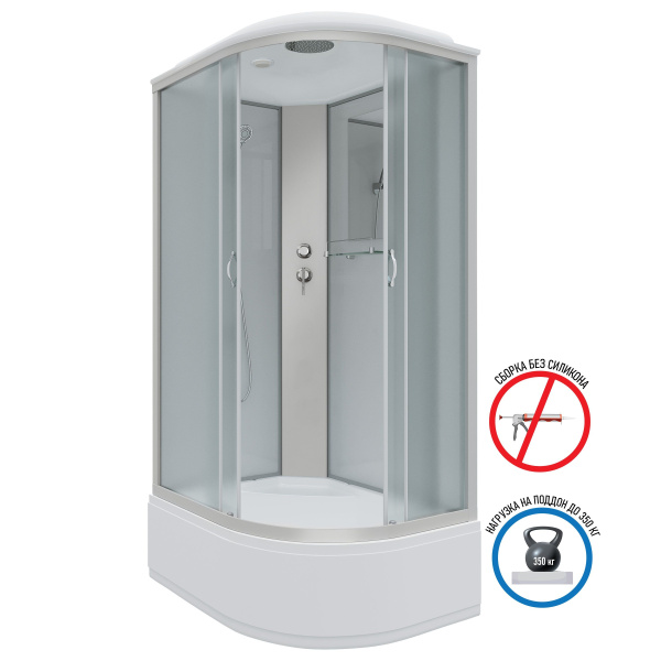 Душевая кабина Niagara Classic NG-2310-14L 120х80х215, высокий поддон 40 см, стекло матовое