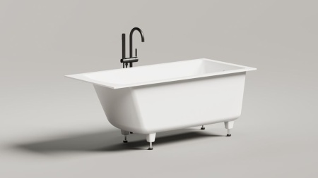 Ванна встраиваемая Salini CASCATA 150x70, S-Sense, матовый белый 105011M