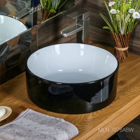 Раковина MELANA MLN-7078ABW (черно-белая)