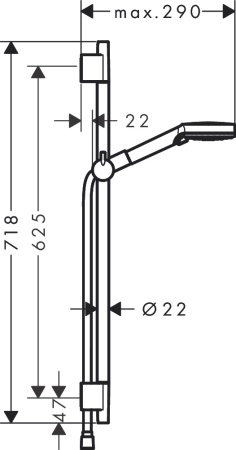 Hansgrohe Vernis Blend Душевой набор Vario cо штангой 65 см черный матовый 26422670