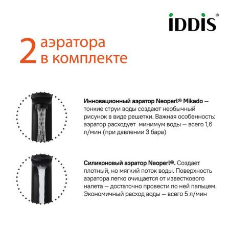 Смеситель для умывальника IDDIS Slide с кнопочным управлением SLIBLBTi01