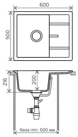 Кухонная мойка TOLERO Classic R-107 №001 Серый металлик