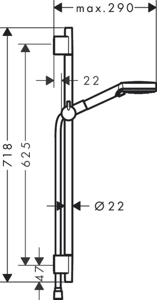 Hansgrohe Vernis Blend Душевой набор Vario cо штангой 65 см черный матовый 26422670