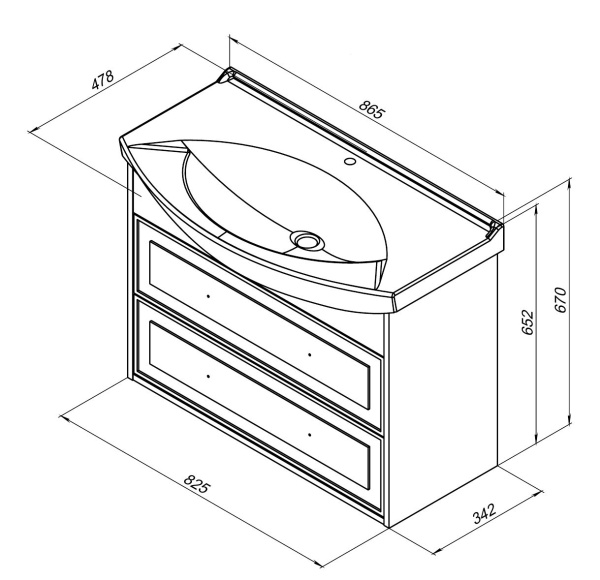 Тумба под раковину Aquanet Остин 85 дуб сонома