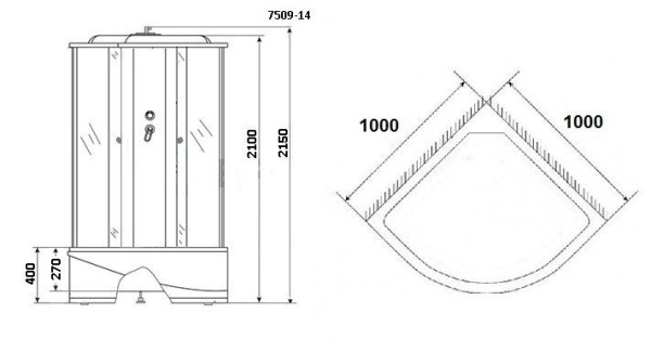 Душевая кабина Niagara Eco NG 7509-14 100x100 см