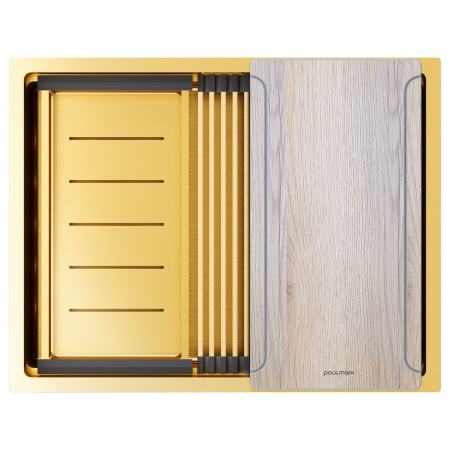 Мойка нерж. сталь NEXT-MULTI SINK 58 UNI, PM785845-BG, брашированное золото, 580х450мм, Paulmark