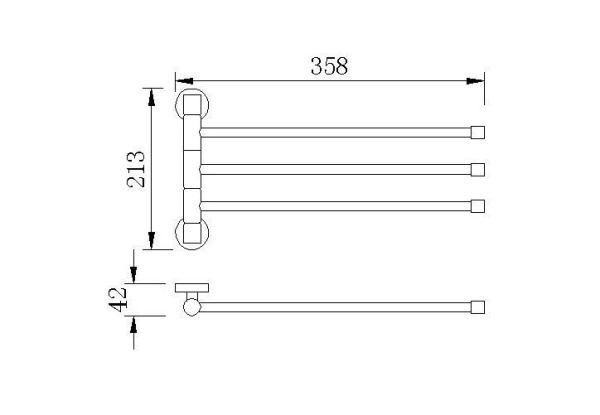 Полотенцедержатель рога 3-ые RUSH Bianki BI76523