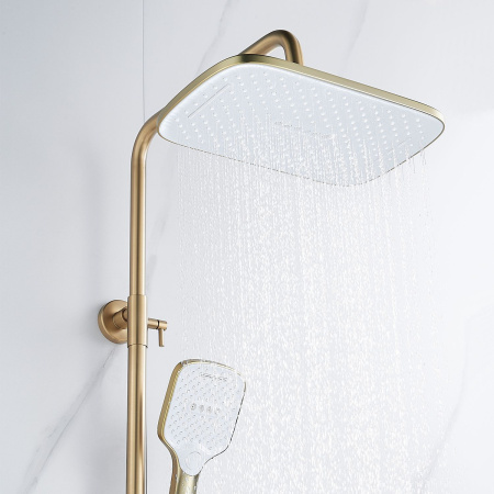 Душевая система Shevanik S4136G, золотой сатин