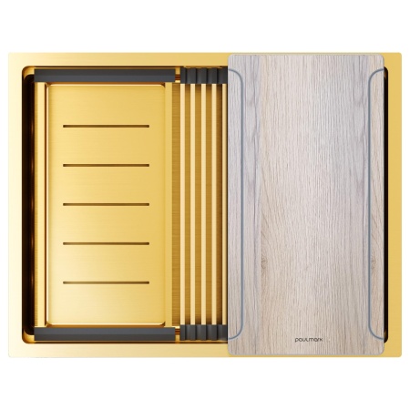 Мойка нерж. сталь NEXT-MULTI SINK 58 UNI, PM785845-BG, брашированное золото, 580х450мм, Paulmark