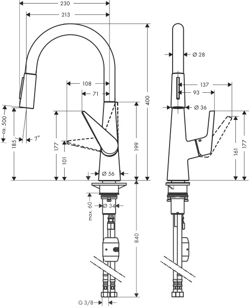 Hansgrohe Talis S 200 Смеситель для кухни хром 72813000