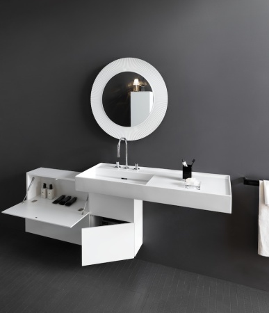 Подвесная раковина Kartell by laufen 120х46х12 см, столешница, правая полка, 3 отв. для смесит, SaphirKeramik 8.1333.2.000.108.1