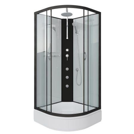 Душевая кабина Niagara Classic NG-6702-14BKTG 100х100х210-240, средний поддон 26 см, стекло прозрачное, черные профиля 4 мес