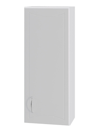 Orange St-30SR Шкаф навесной Стиль 30.
Корпус: МДФ, две полки, фасад с фрезой, петли с доводчиками. Пленка ПВХ, цвет - белый глянец.
Габариты (ШхВхГл): 30х75х20 см