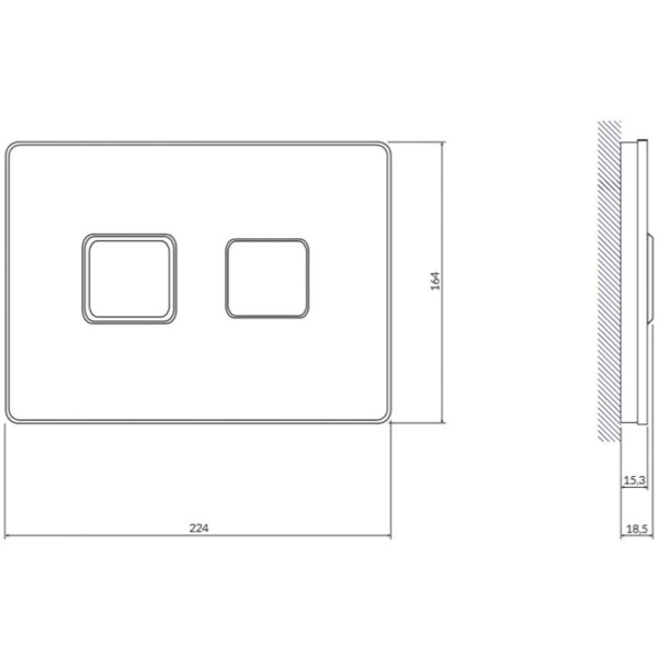 Кнопка Cersanit ACCENTO SQUARE для AQUA 50 пневматическая стекло черный, 63529