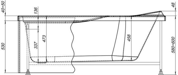Фронтальная панель для ванны Aquanet West NEW/Nord NEW/Light/Corsica/Medea 150 черная