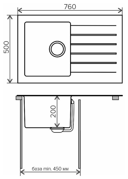 Кухонная мойка TOLERO Twist TTS-760 №923 Белый
