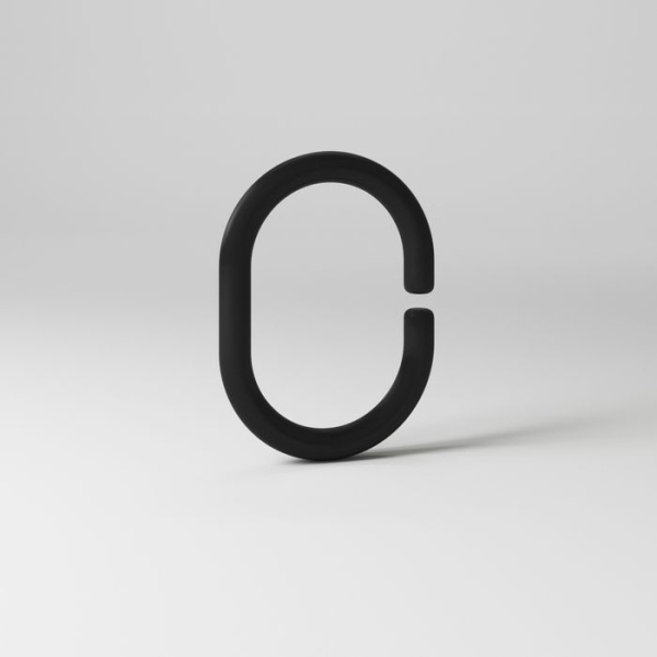 Набор колец для шторы в ванную комнату IDDIS RID013P черный