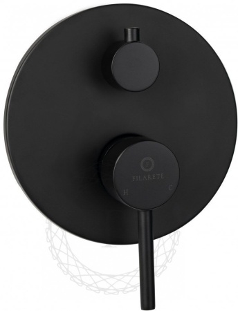 Душевая система скрытого монтажа FILARETE Roun FL1022 (Черный матовый)