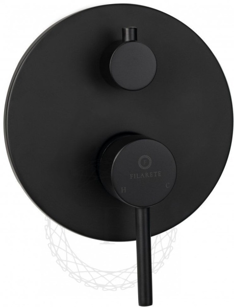 Душевая система скрытого монтажа FILARETE Roun FL1023 (Черный матовый)
