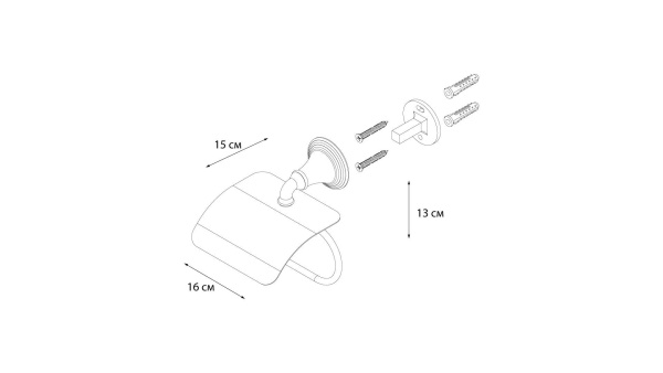 Бумагодержатель с крышкой Fixsen Luksor FX-71610B