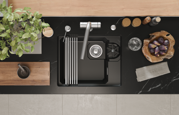 Мойка для кухни Granula Kitchen Space Rinzer 5505RU шварц, 55х45 см, прямоугольная