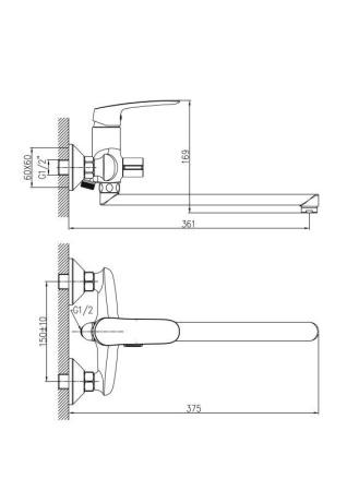 Смеситель для ванны Haiba HB22183