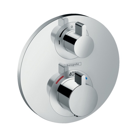 Hansgrohe Ecostat S Термостат с запорным/переключающим вентилем Ecostat S скрытый монтаж хром-черный матовый 15758340