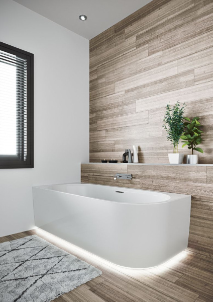 Акриловая ванна Riho Desire Corner Rechts Velvet Sparkle System Riho Fall BD05C20S1WI1170 184x84 R белый/черный матовый, с LED подсветкой