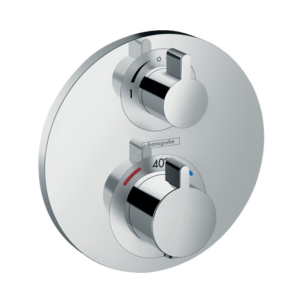 Hansgrohe Ecostat S Термостат с запорным/переключающим вентилем Ecostat S скрытый монтаж хром-черный матовый 15758340