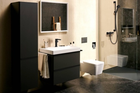 Смеситель для раковины Hansgrohe Tecturis E CoolStart EcoSmart 73040670 матовый черный 73040670