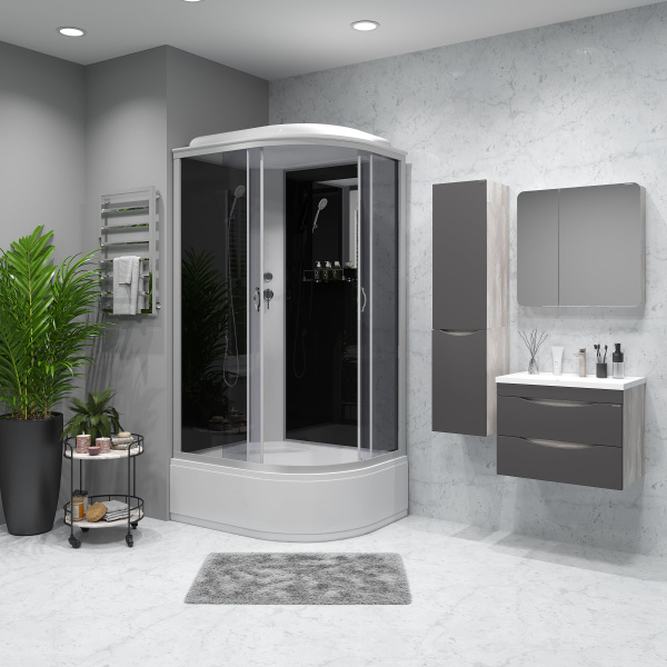 Душевая кабина Niagara Classic NG-2510-14L 120х80х215, высокий поддон 40 см, стекло тонированное