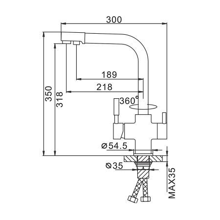 Смеситель для кухни с подключением фильтра FRAP F4352-24, белый
