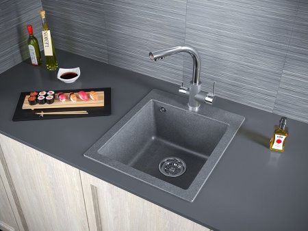 Мойка KANTE 40, IT-GRANIT, PM104249-DG, графит, 415х490 мм, Paulmark