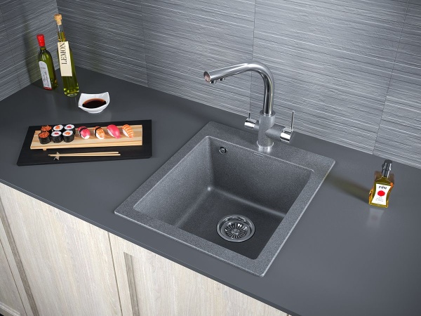 Мойка KANTE 40, IT-GRANIT, PM104249-DG, графит, 415х490 мм, Paulmark