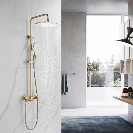 Душевая система Shevanik S4036G, золотой сатин