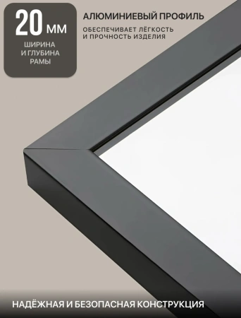 Зеркало EMZE Line в алюминиевой раме 160x50 (черный)